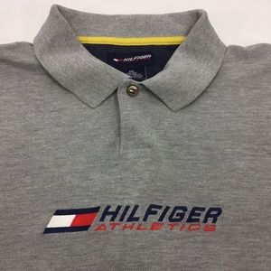 TOMMY HILFIGER Athletics Spell Out Gray Polo 2XL